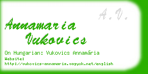 annamaria vukovics business card